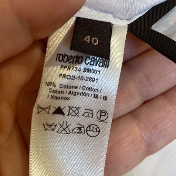 Roberto Cavalli Boho Peasant Blouse with Beading and Tie Front Size 40… - Picture 9 of 9